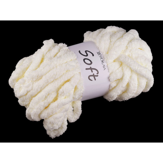 Fire de tricotat chenille soft 250 g - Crem deschis (1 Bucată) Fire de tricotat chenille soft 250 g - Crem deschis (1 Bucată)