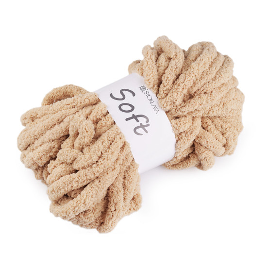 Fire de tricotat chenille soft 250 g - Crem deschis (1 Bucată) Fire de tricotat chenille soft 250 g - Crem deschis (1 Bucată)