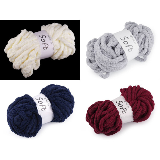 Fire de tricotat chenille soft 250 g - Crem deschis (1 Bucată) Fire de tricotat chenille soft 250 g - Crem deschis (1 Bucată)