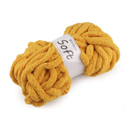 Fire de tricotat chenille soft 250 g - Galben muștar (1 Bucată)