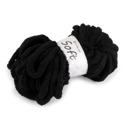Fire de tricotat chenille soft 250 g - Negru (1 Bucată)