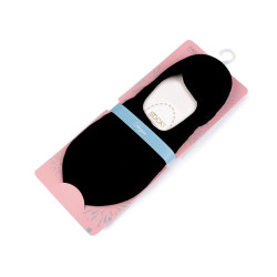 Șosete din bumbac pentru femei/fete cu silicon și anti-alunecare - Negru (1 Pereche)