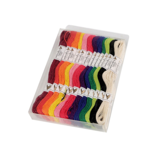 Fire de brodat din bumbac tip mouline set 36 buc/8 m - Mix deschis (108 Bucăți)