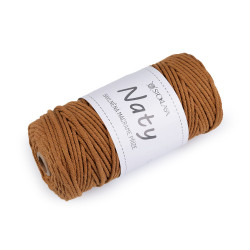 Fire de tricotat din bumbac macrame naty ø3 mm - Maro foarte deschis (1 Bucată)