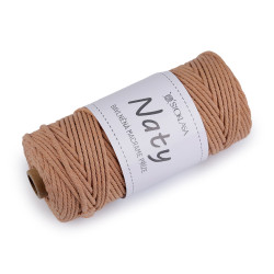 Fire de tricotat din bumbac macrame naty ø3 mm - Roz pudrat (1 Bucată)