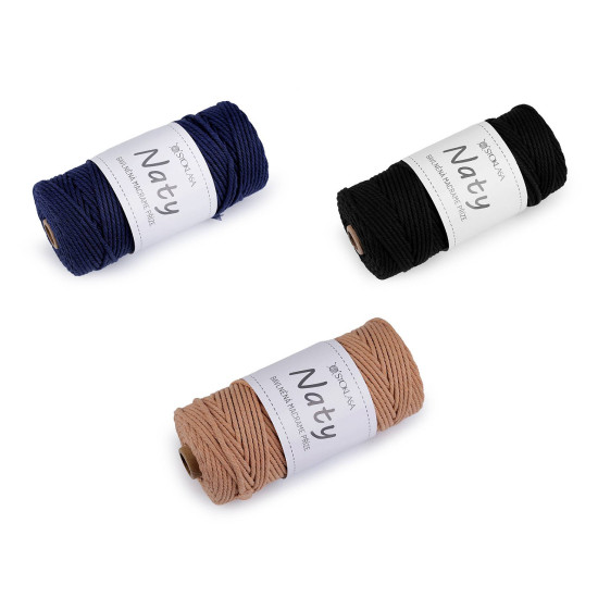 Fire de tricotat din bumbac macrame naty ø3 mm - Gri neutral (3 Bucăți) Fire de tricotat din bumbac macrame naty ø3 mm - Gri neutral (3 Bucăți)