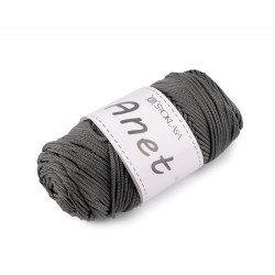 Fire de tricotat si crosetat anet macrame ø2 mm 90 g - Gri neutral (1 Bucată)