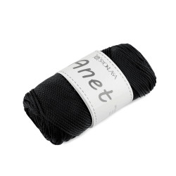 Fire de tricotat si crosetat anet macrame ø2 mm 90 g - Negru (1 Bucată)