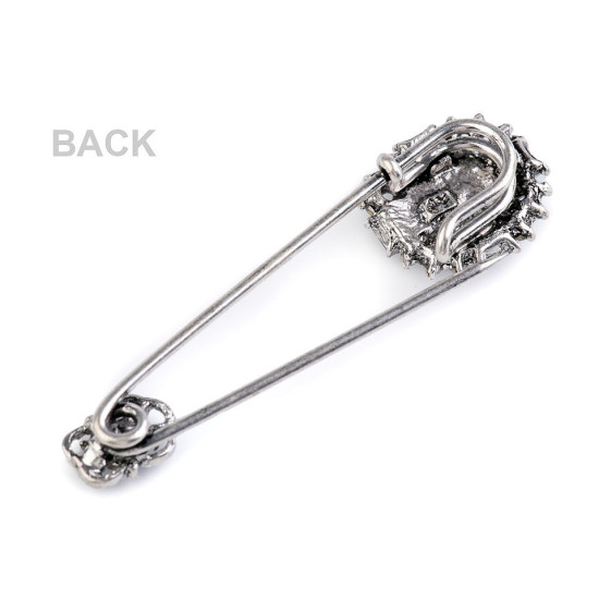 Broșă ac de siguranță cu cristale - Black diamond (1 Bucată) Broșă ac de siguranță cu cristale - Black diamond (1 Bucată)