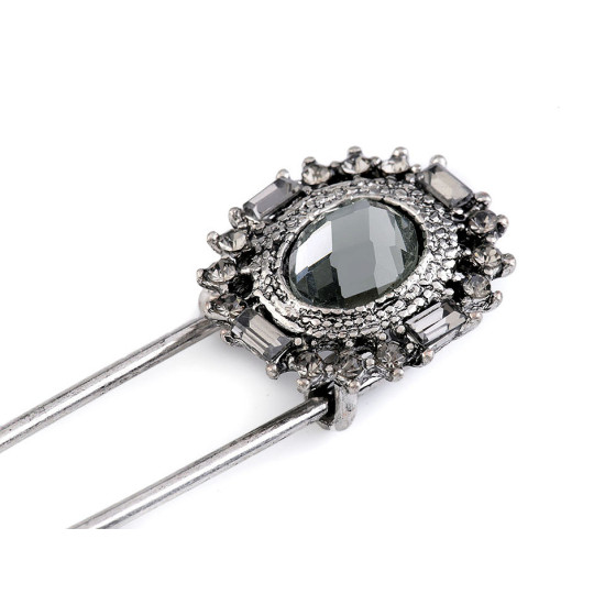 Broșă ac de siguranță cu cristale - Black diamond (1 Bucată) Broșă ac de siguranță cu cristale - Black diamond (1 Bucată)