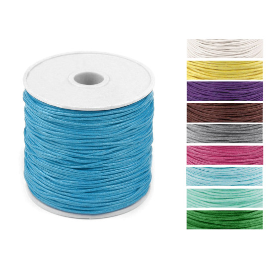 Șnur din bumbac cerat, ø1 mm - Alb (5 Bucăți) Șnur din bumbac cerat, ø1 mm - Alb (5 Bucăți)