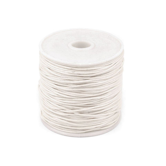 Șnur din bumbac cerat, ø1 mm - Alb (5 Bucăți) Șnur din bumbac cerat, ø1 mm - Alb (5 Bucăți)