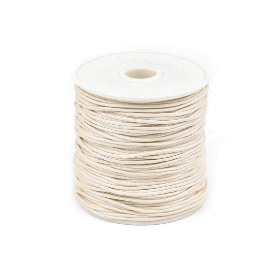 Șnur din bumbac cerat, ø1 mm - Alb (5 Bucăți) Șnur din bumbac cerat, ø1 mm - Alb (5 Bucăți)