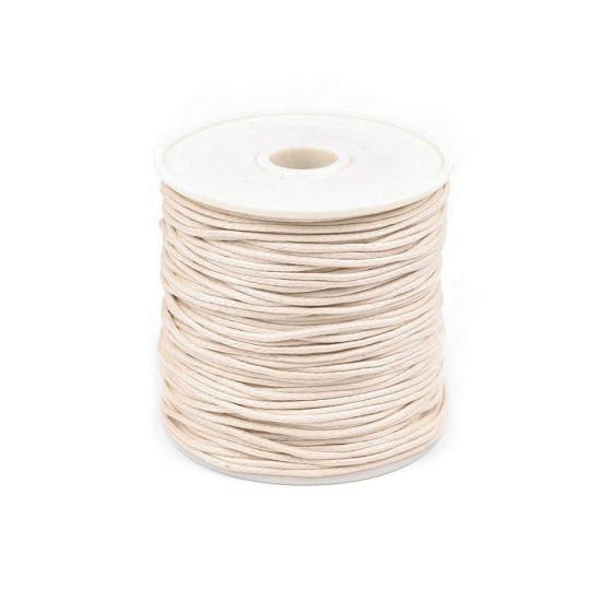 Șnur din bumbac cerat, ø1 mm - Alb (5 Bucăți) Șnur din bumbac cerat, ø1 mm - Alb (5 Bucăți)