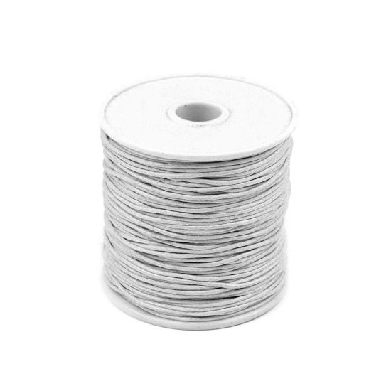 Șnur din bumbac cerat, ø1 mm - Alb (5 Bucăți) Șnur din bumbac cerat, ø1 mm - Alb (5 Bucăți)