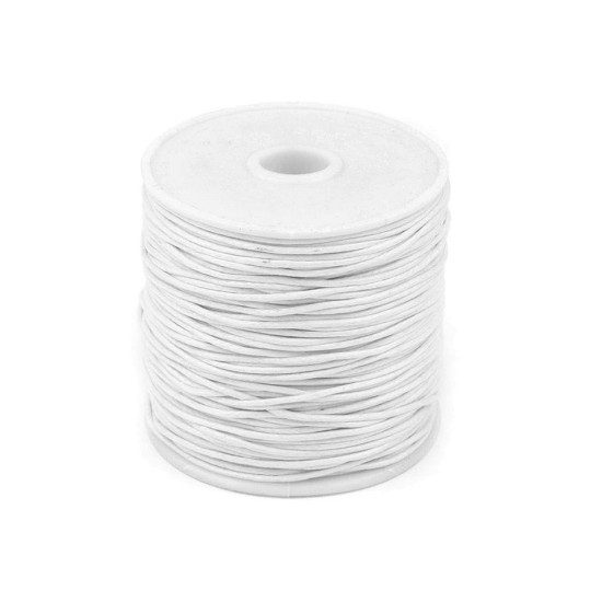 Șnur din bumbac cerat, ø1 mm - Alb (5 Bucăți) Șnur din bumbac cerat, ø1 mm - Alb (5 Bucăți)