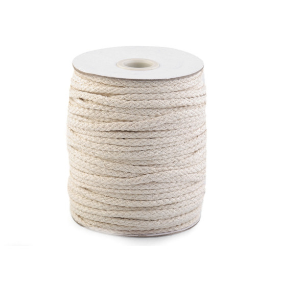 Fitil / șnur din bumbac, ø4 mm - Ecru deschis (50 Metri) Fitil / șnur din bumbac, ø4 mm - Ecru deschis (50 Metri)