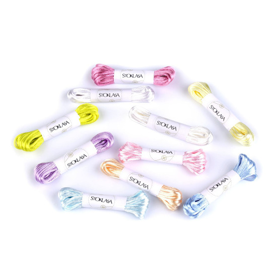 Șnur satinat, ø2 mm, 3 m/buc - Mix deschis (50 Buchete) Șnur satinat, ø2 mm, 3 m/buc - Mix deschis (50 Buchete)