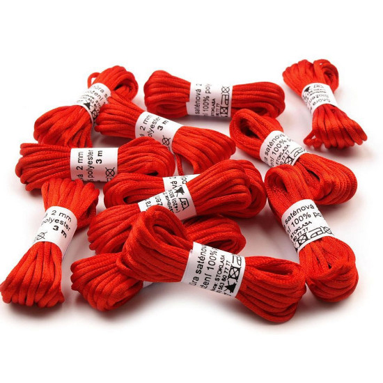 Șnur satinat, ø2 mm, 3 m/buc - Mix deschis (50 Buchete) Șnur satinat, ø2 mm, 3 m/buc - Mix deschis (50 Buchete)