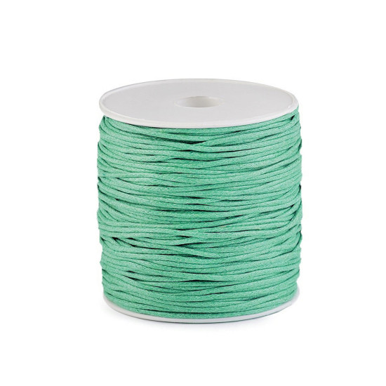 Șnur din bumbac cerat, ø1,8 mm - Verde mentă (10 Bucăți)