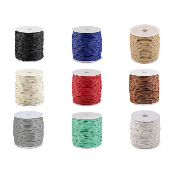 Șnur din bumbac cerat, ø1,8 mm - Verde mentă (10 Bucăți)