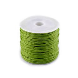 Șnur din bumbac cerat, ø0,8 mm - Verde de stepă (1 Bucată)
