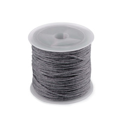Șnur din bumbac cerat, ø0,8 mm - Gri neutral (1 Bucată)
