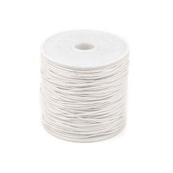 Șnur din bumbac cerat, ø0,8 mm - Alb lăptos (1 Bucată)