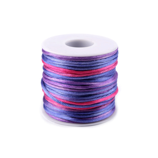 Șnur satinat curcubeu, ø2 mm - Multicolor (5 Bucăți) Șnur satinat curcubeu, ø2 mm - Multicolor (5 Bucăți)