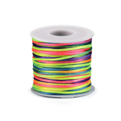Șnur satinat curcubeu, ø2 mm - Multicolor (1 Bucată)