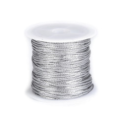Şnur plat lurex / șnur plat lame,  lățime 1,1 mm - Argintiu (1 Bucată)