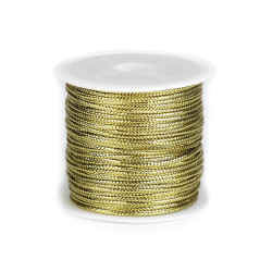 Şnur plat lurex / șnur plat lame,  lățime 1,1 mm - Auriu deschis (1 Bucată)