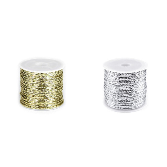 Șnur plat lurex, gol în interior, lățime 2 mm - Argintiu (8 Bucăți) Șnur plat lurex, gol în interior, lățime 2 mm - Argintiu (8 Bucăți)