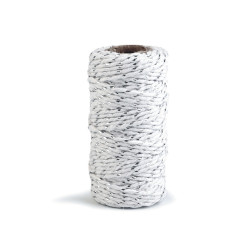 Șnur răsucit cu fir lame, ø1,5 mm - Alb (20 Bucăți)