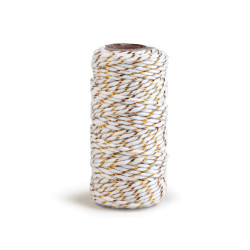 Șnur răsucit cu fir lame, ø1,5 mm - Alb (20 Bucăți)
