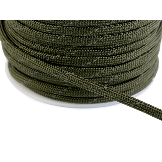 Cordelină paracord cu fir reflectorizant, ø4 mm - Roz (100 Metri) Cordelină paracord cu fir reflectorizant, ø4 mm - Roz (100 Metri)