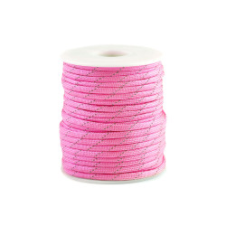 Cordelină paracord cu fir reflectorizant, ø4 mm - Roz (100 Metri)