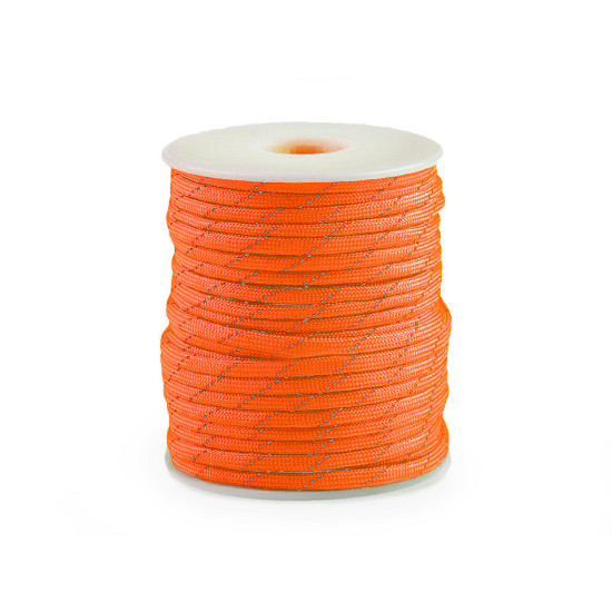 Cordelină paracord cu fir reflectorizant, ø4 mm - Roz (100 Metri) Cordelină paracord cu fir reflectorizant, ø4 mm - Roz (100 Metri)
