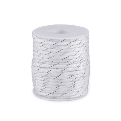 Cordelină paracord cu fir reflectorizant, ø4 mm - Alb (100 Metri)