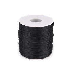 Șnur satinat, ø1 mm - Negru (1 Bucată)