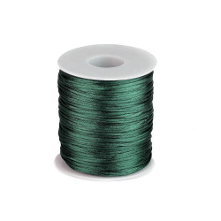 Șnur satinat, ø1 mm - Verde închis (1 Bucată)