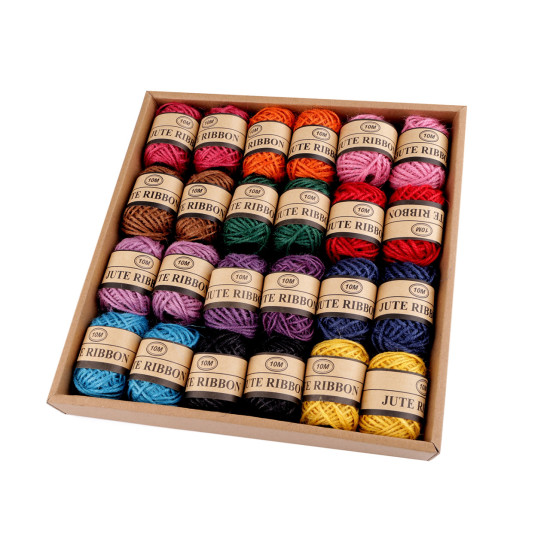 Sfoară iută colorată, ø2 mm - Ecru deschis (24 Bucăți) Sfoară iută colorată, ø2 mm - Ecru deschis (24 Bucăți)