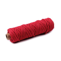 Șnur de bumbac macrame ø3 mm - Roșu (200 Metri)