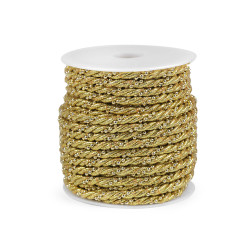 Snur răsucit lurex cu bile ø5 mm - Auriu (20 Metri)