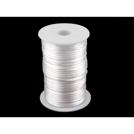 Snur satinat ø3 mm - Alb (225 Metri) Snur satinat ø3 mm - Alb (225 Metri)