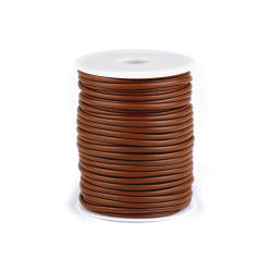 Snur din piele ecologica cu miez ø3 mm - Maro coniac (1 Metru)