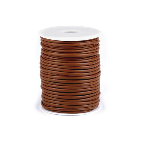 Snur din piele ecologica cu miez ø3 mm - Crem foarte deschis (1 Metru) Snur din piele ecologica cu miez ø3 mm - Crem foarte deschis (1 Metru)