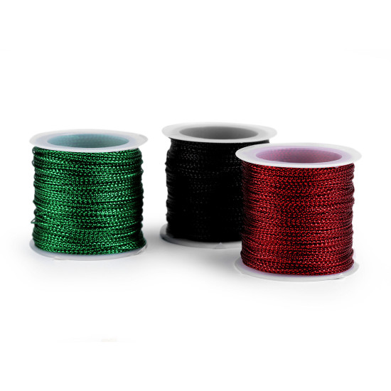 Snur cu lurex ø1 - Negru (1 Bucată) Snur cu lurex ø1 - Negru (1 Bucată)