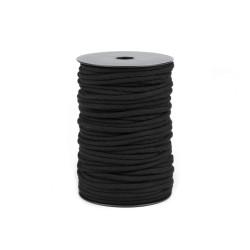 Snur din bumbac cu miez  ø6 mm - Negru (1 Metru)