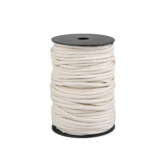 Snur din bumbac cu miez  ø6 mm - Negru (1 Metru)